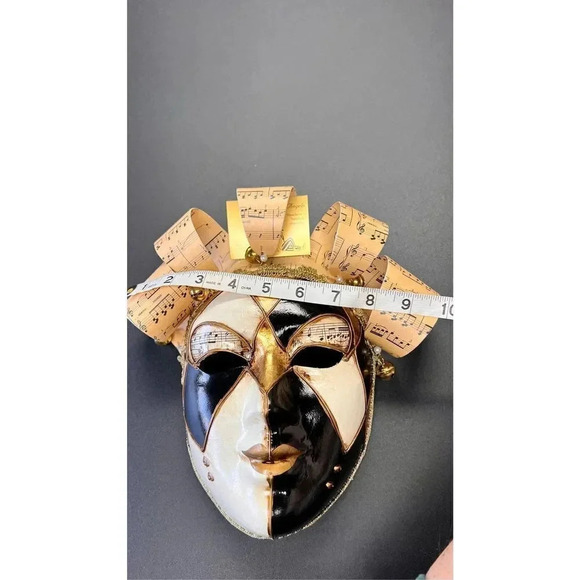 Venetian Jester Mask Wall Art Decor Harlequin Crown Music Note Handmade - Picture 11 of 15